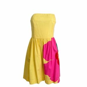 Lilly Pulitzer Strapless Dress Lottie Starfruit Yellow Size 8